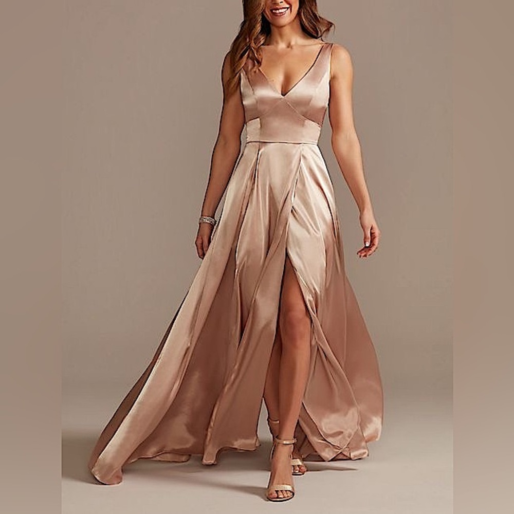 Galina Signature Charmeuse Tank V-neck Bridesmaid Dress